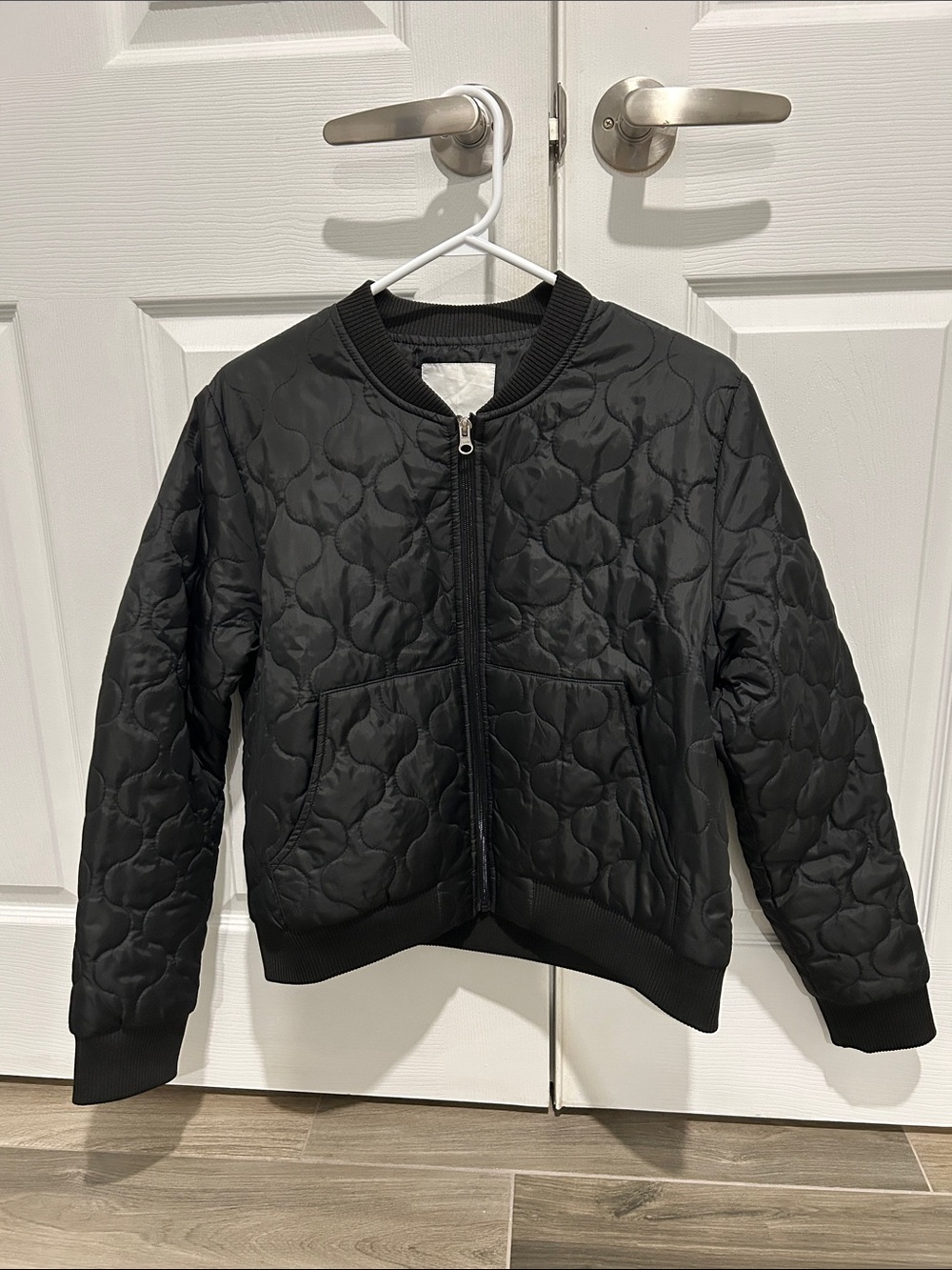 Quilted Bomber Jacket - Black